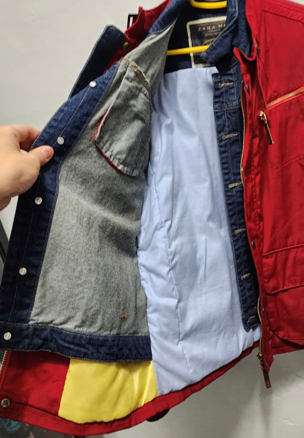 자라 레이어드 레드 데님 자켓 상품이미지5
