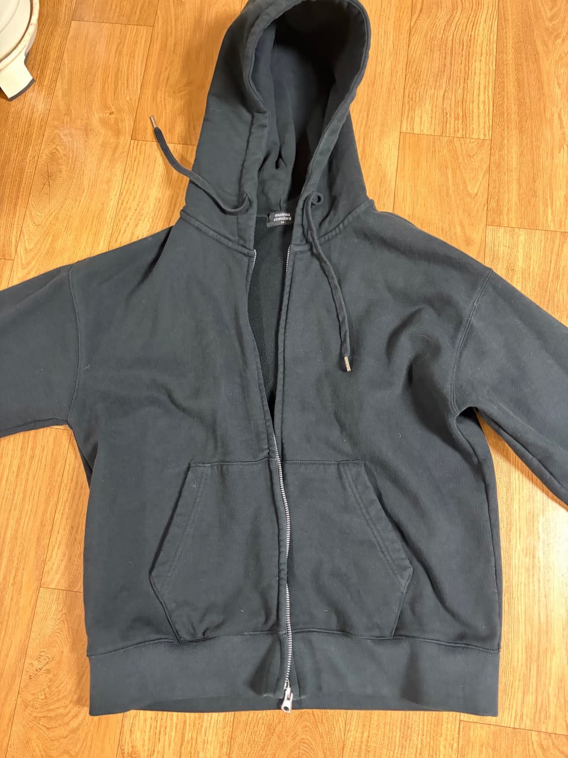 무탠다드 헤비웨이트 오버사이즈 후디드 스웨트 집업 [블랙] 상품이미지2