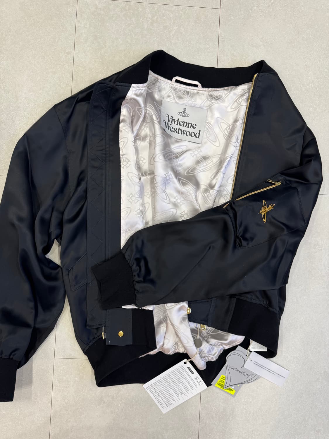 (새상품) 비비안웨스트우드 Bernardo 봄버 블루종 자켓 M 상품이미지7
