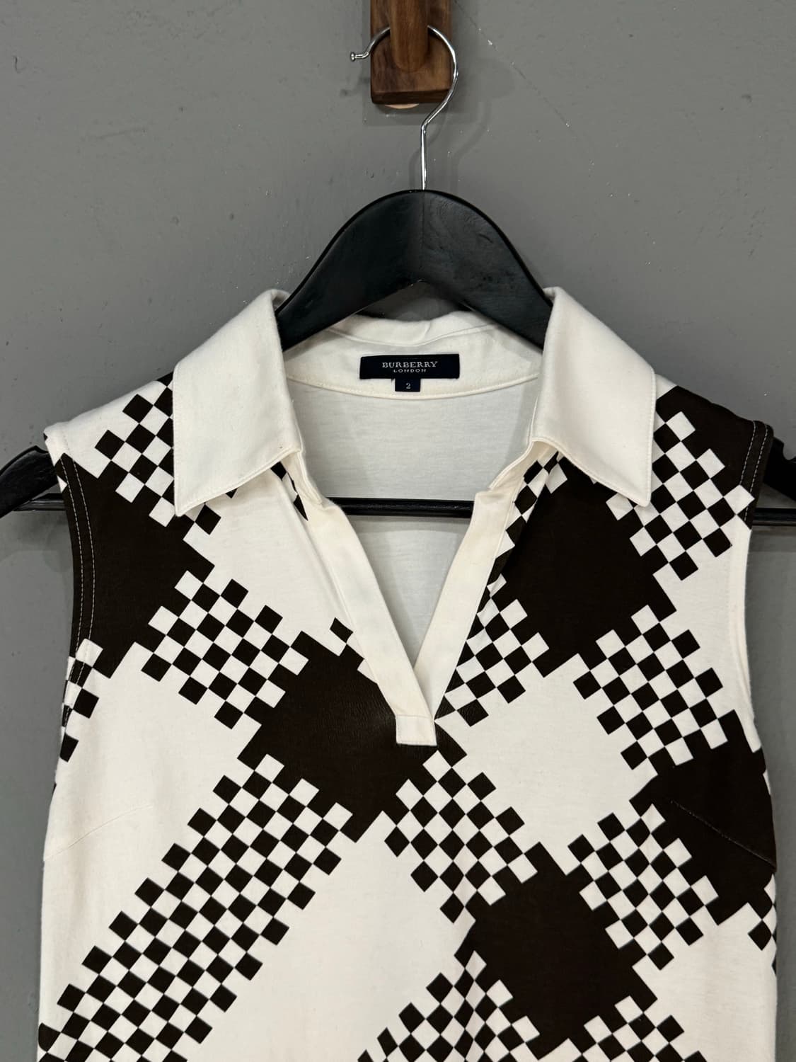 Burberry 버버리 체크 카라 슬리브리스  상품이미지3