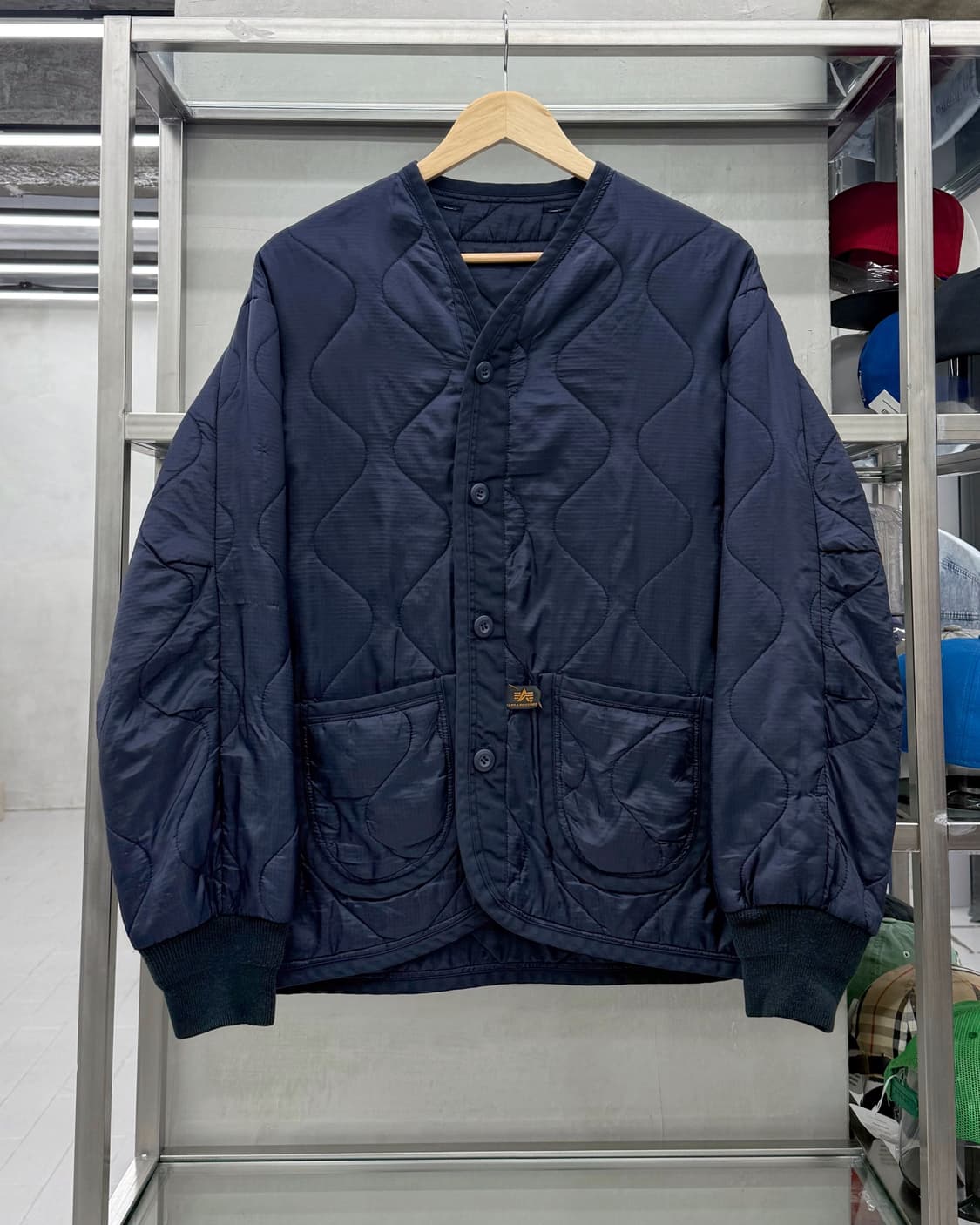 알파인더스트리 00s 퀼티드 라이너 자켓 경량 패딩 점퍼 네이비 상품이미지1
