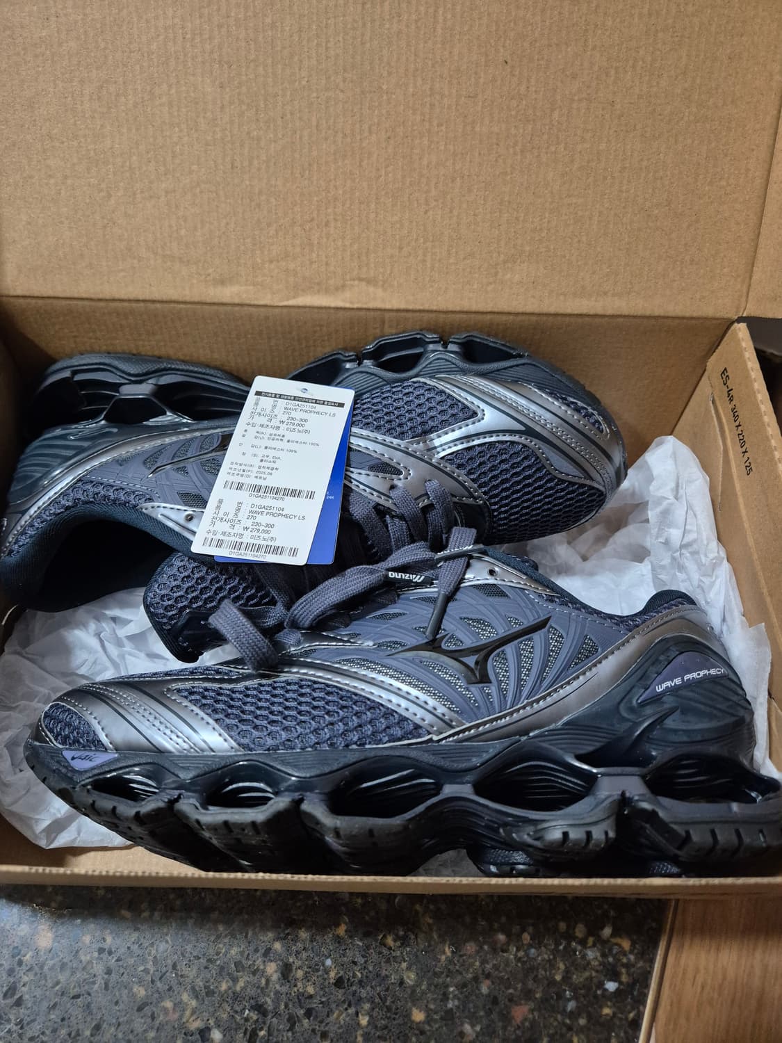 미즈노 웨이브 프로페시 LS 오디세이 그레이블랙 270 상품이미지1