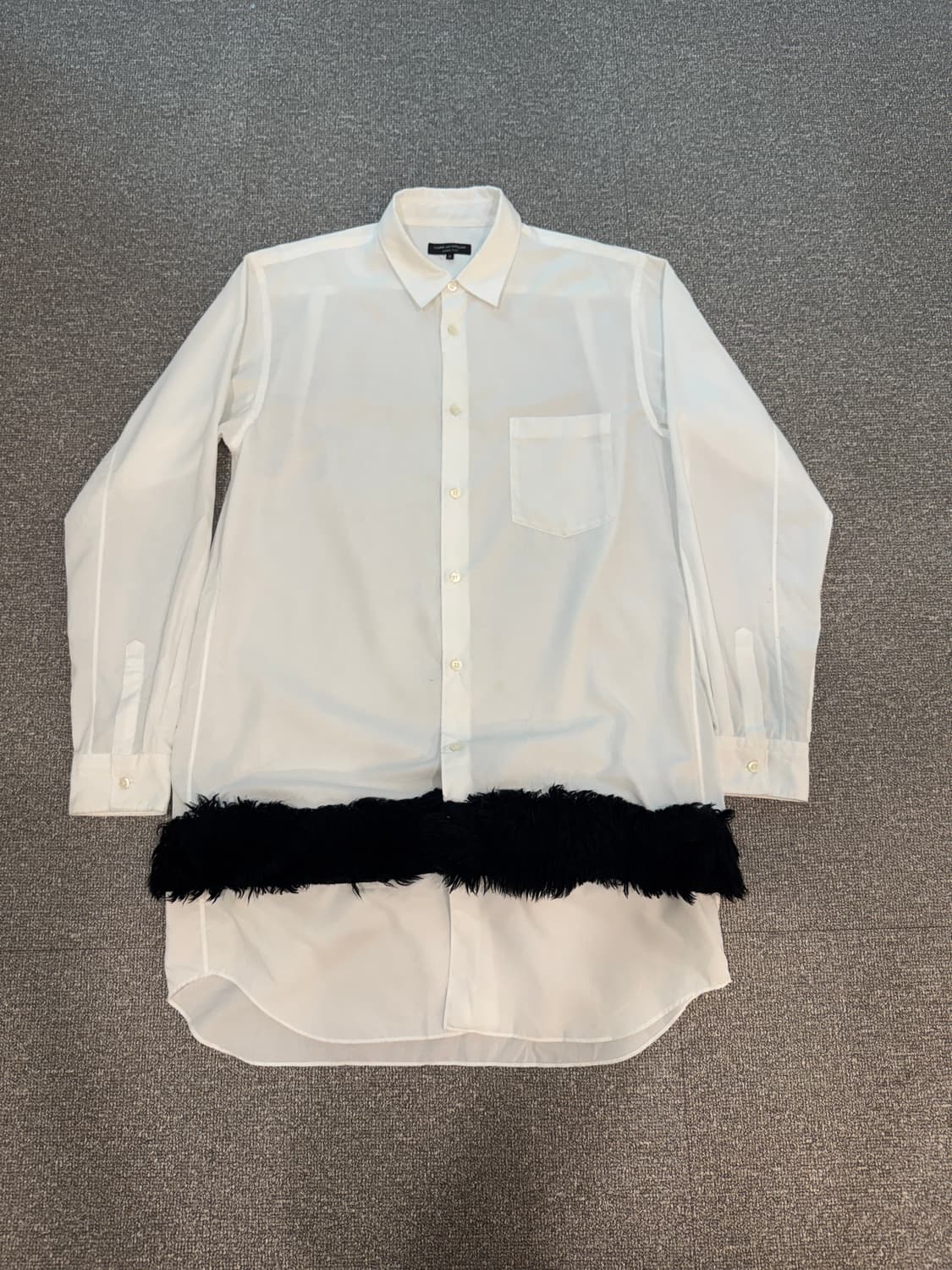 23FW 꼼데가르송 옴므 플러스 레이어드 롱 퍼 셔츠 M 상품이미지1