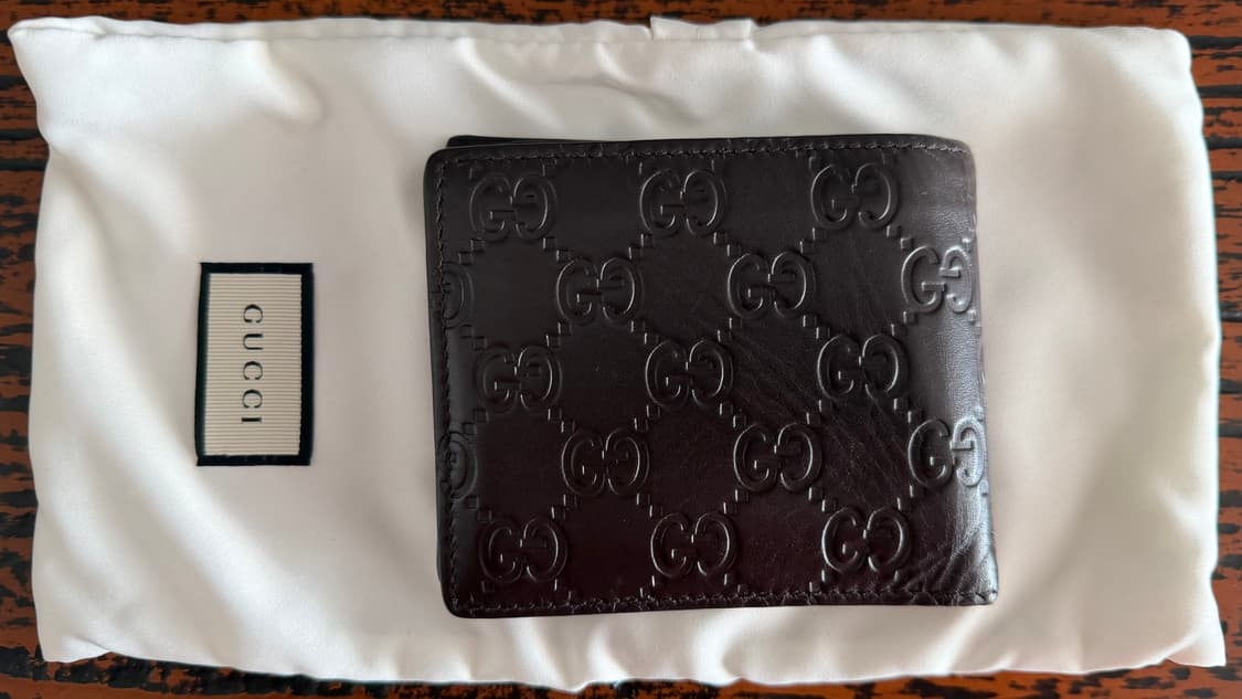 구찌 GUCCI GG 시마 반지갑 브라운 가죽 로고 엠보 지갑 풀박스 상품이미지4
