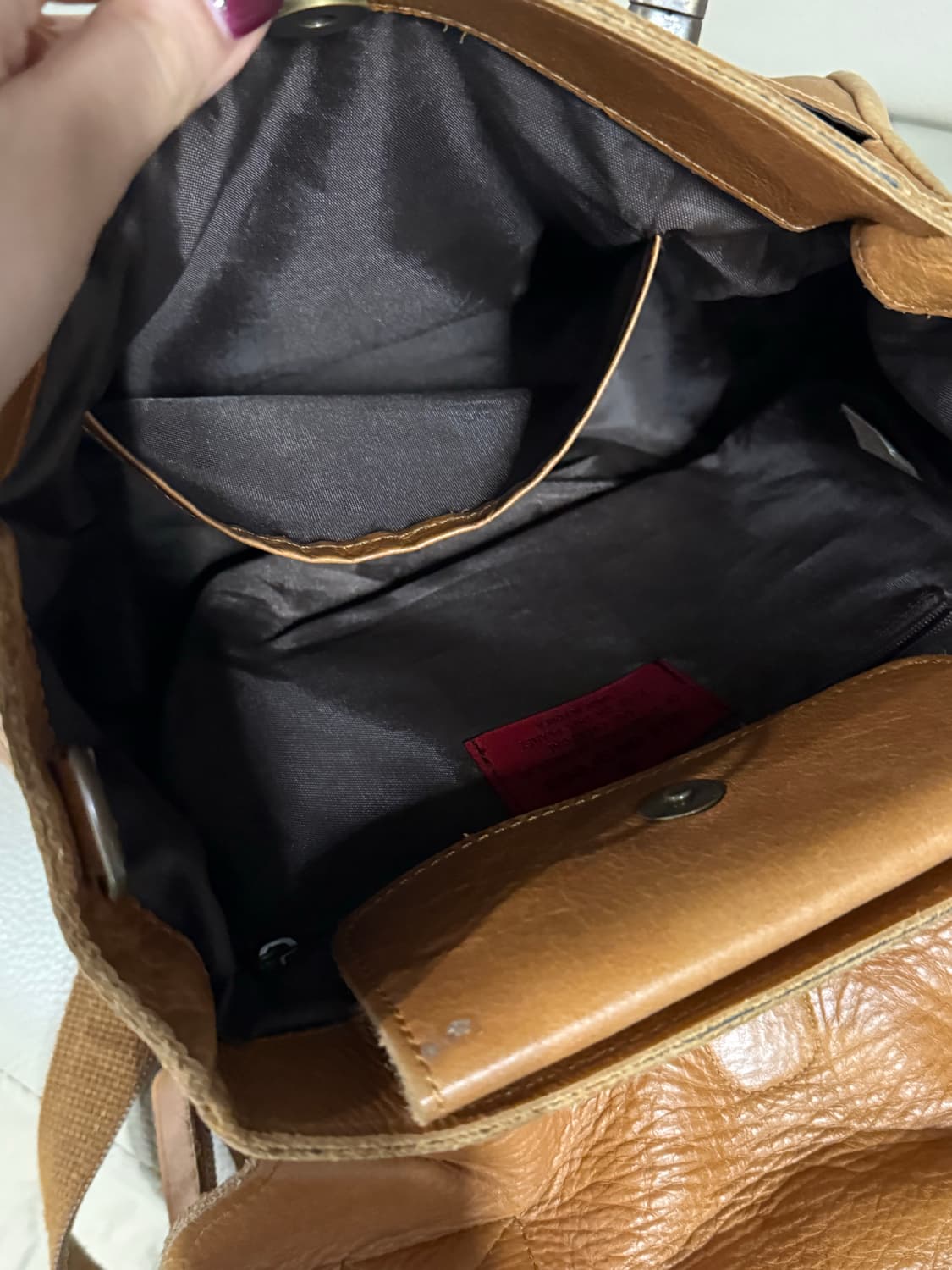 leopard pattern point leather backpack 상품이미지5