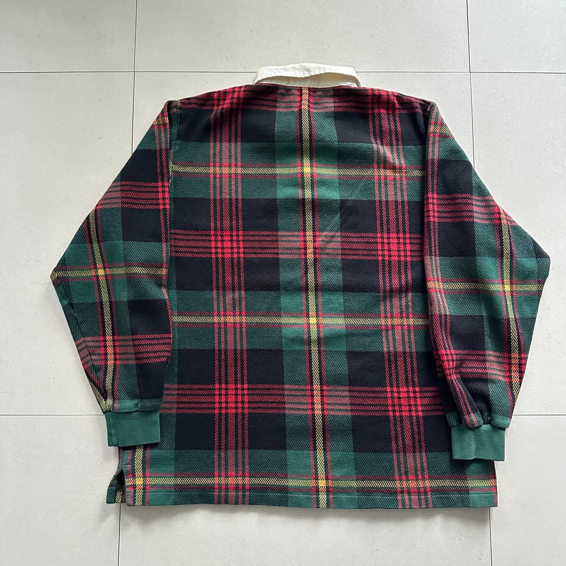 90s 폴로 랄프로렌 타탄 체크 럭비 셔츠 L  상품이미지7