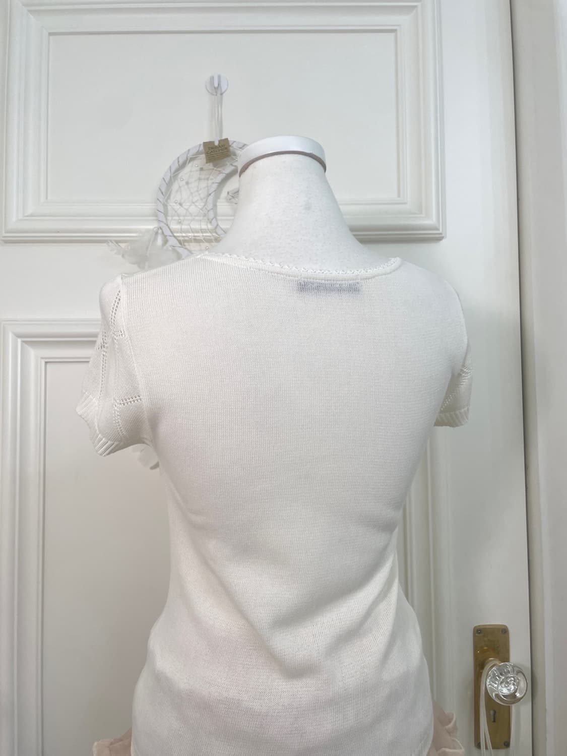 ivory cubic point summer knit top 상품이미지4