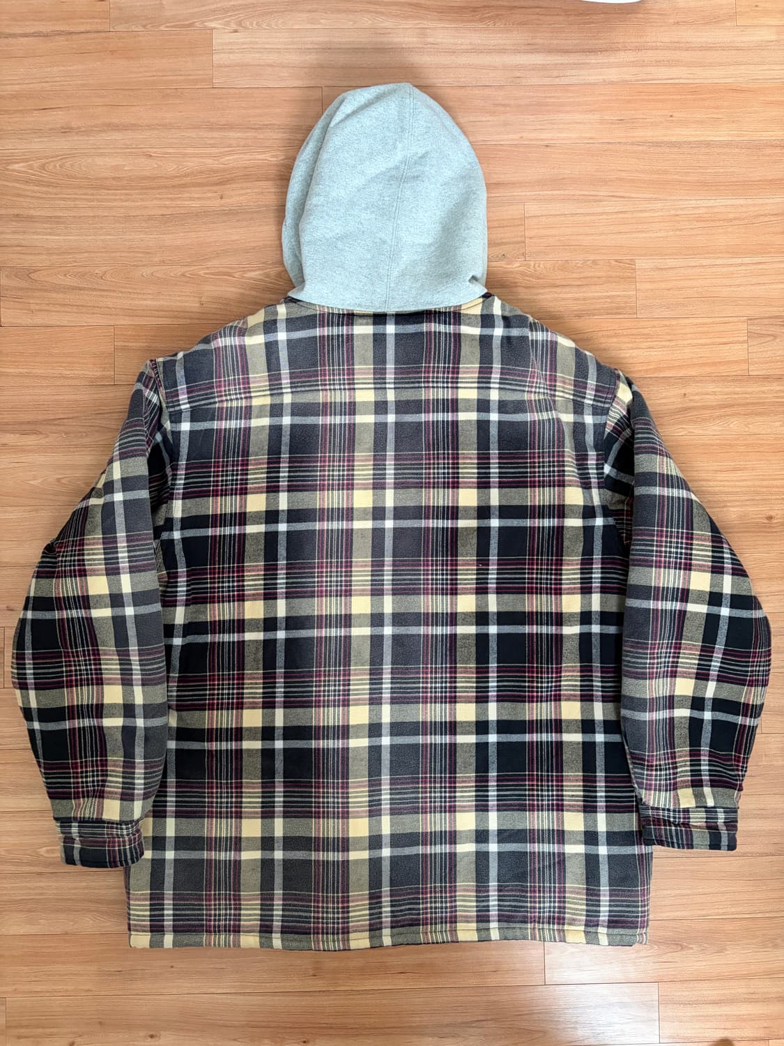 [L] 슈프림 x 디키즈 플레이드 후드 집업 셔츠 블랙  상품이미지3