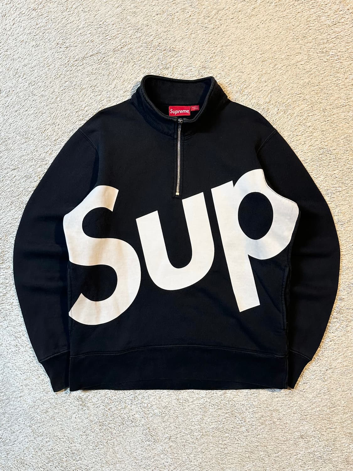 15FW 슈프림 SUPREME 하프집업 맨투맨 블랙 상품이미지1