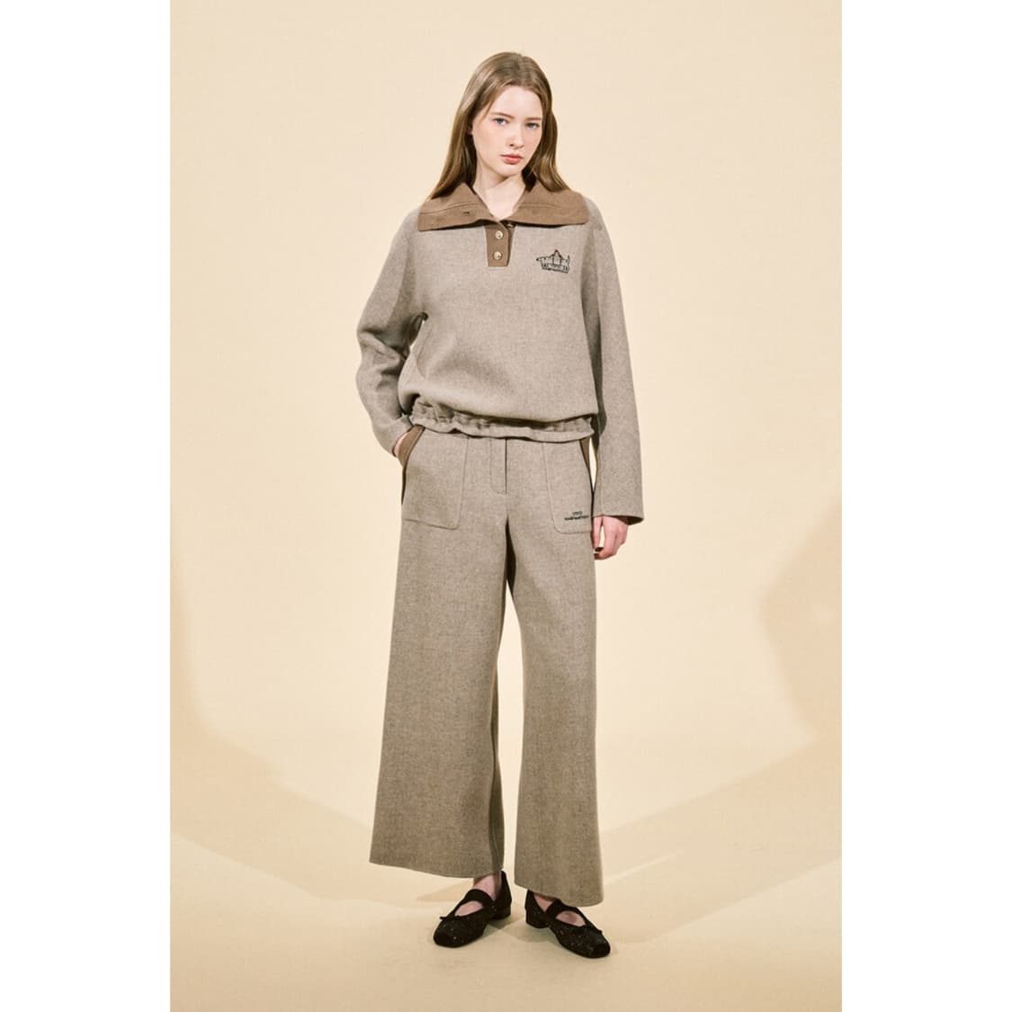 오즈세컨 24 크롭 밴딩 울 팬츠 상품이미지1