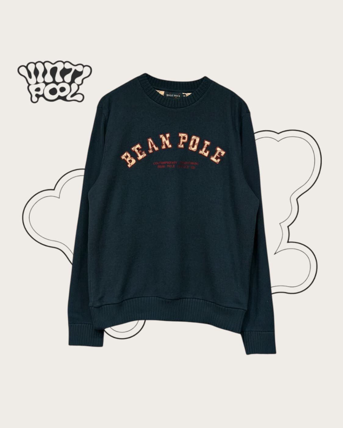 빈폴 00's 체크 빅로고 울니트 100 그린 상품이미지1