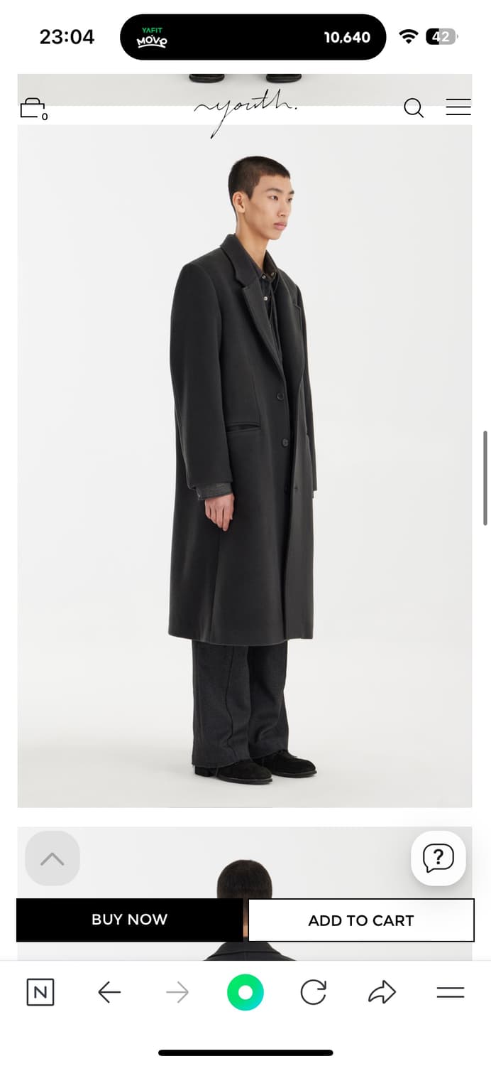 새상품) 유스 youth 울 코트m/100-105 상품이미지3