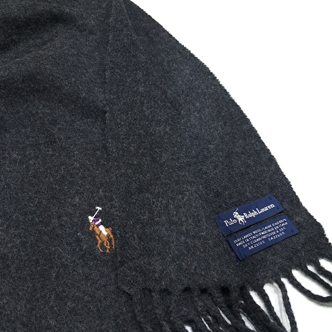 MX577 폴로 00s 이태리판 램스울 차콜그레이 머플러 목도리 상품이미지6