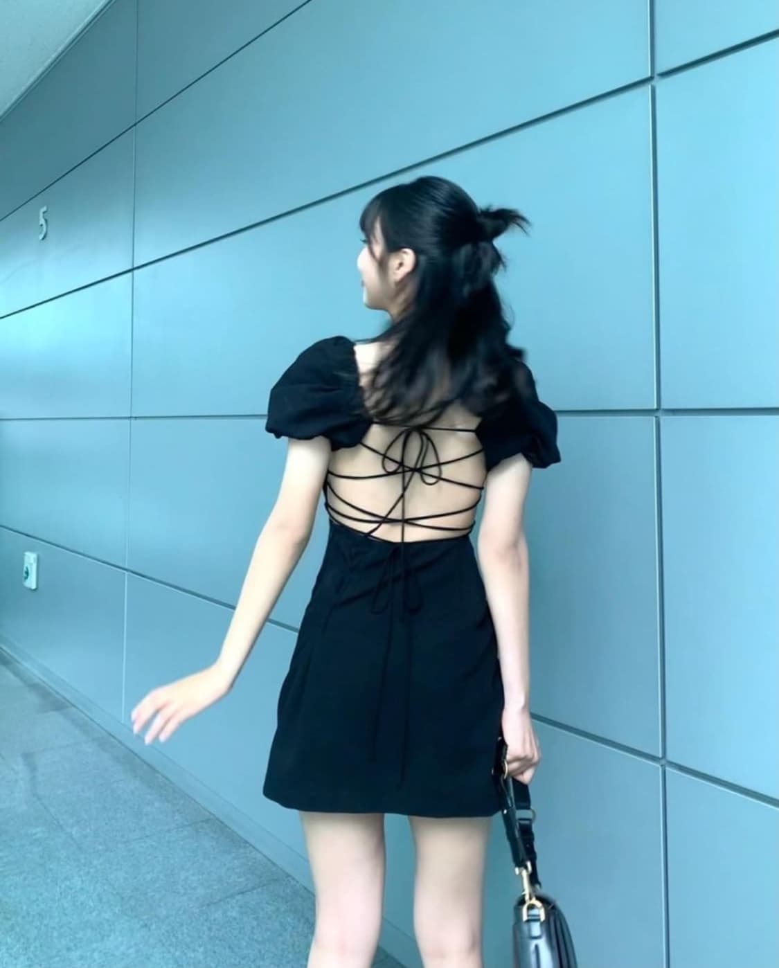 택O 새 상품 조이, 카리나 착용 자라 린넨 원피스 블랙 S 상품이미지3