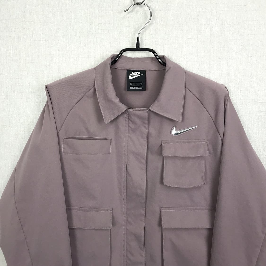 나이키 스우시 우븐 자켓 퍼플색 여성S 상품이미지3