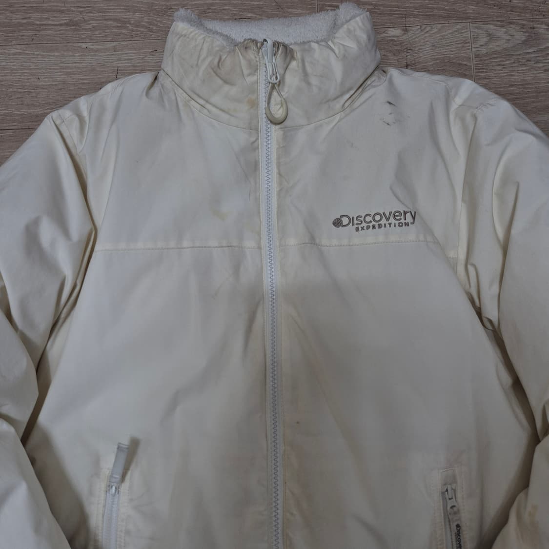 디스커버리 구스다운 리버시블 후리스 숏패딩 S(90) 상품이미지2