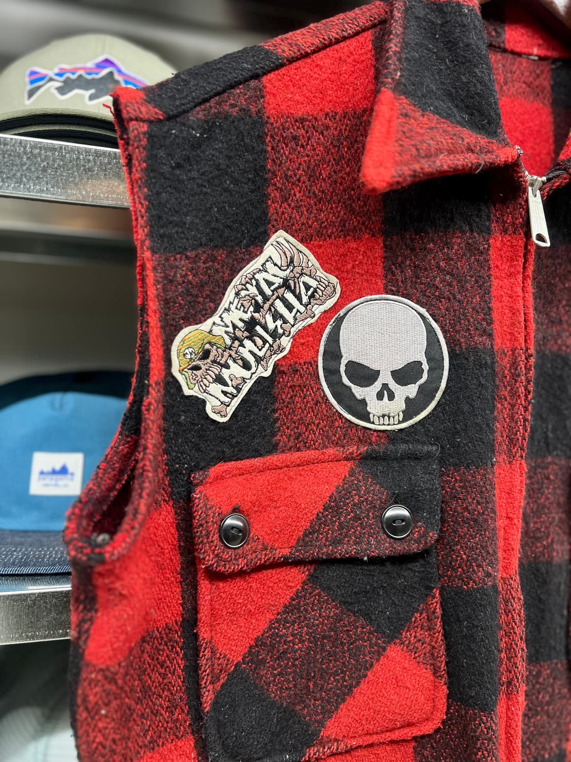 할뤼 레드체크 울 조끼  상품이미지4