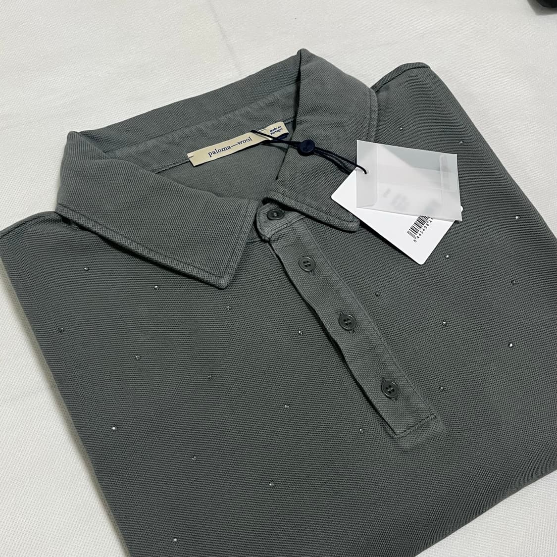 [XS,S,M,L,XL]팔로마울 Strip 스터드 폴로 셔츠/그레이 상품이미지2