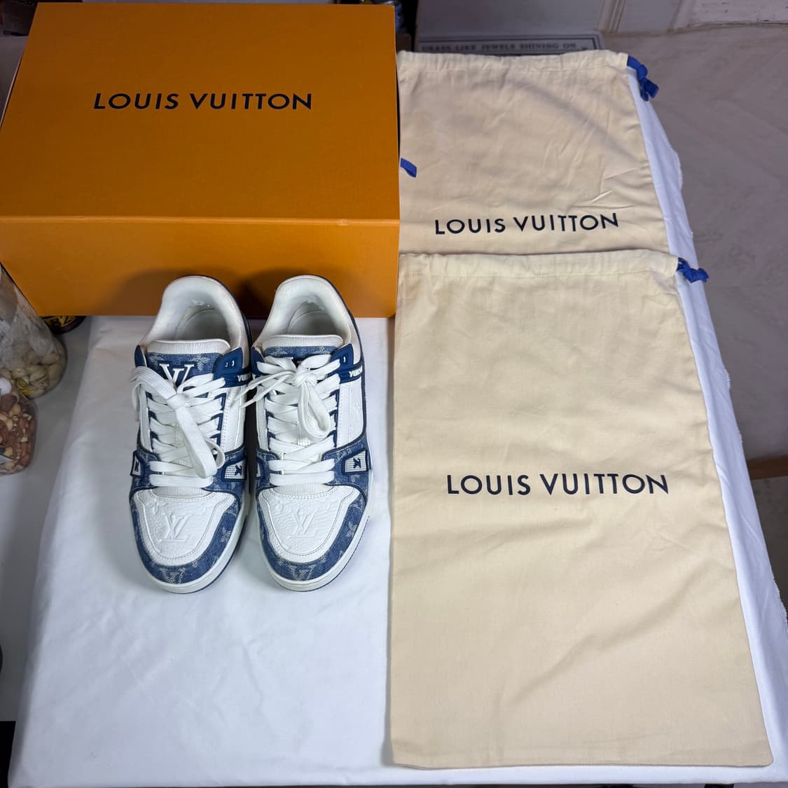 [ 5.5사이즈 ] 루이비통 LV 트레이너 모노그램 데님 블루 스니커즈 상품이미지5