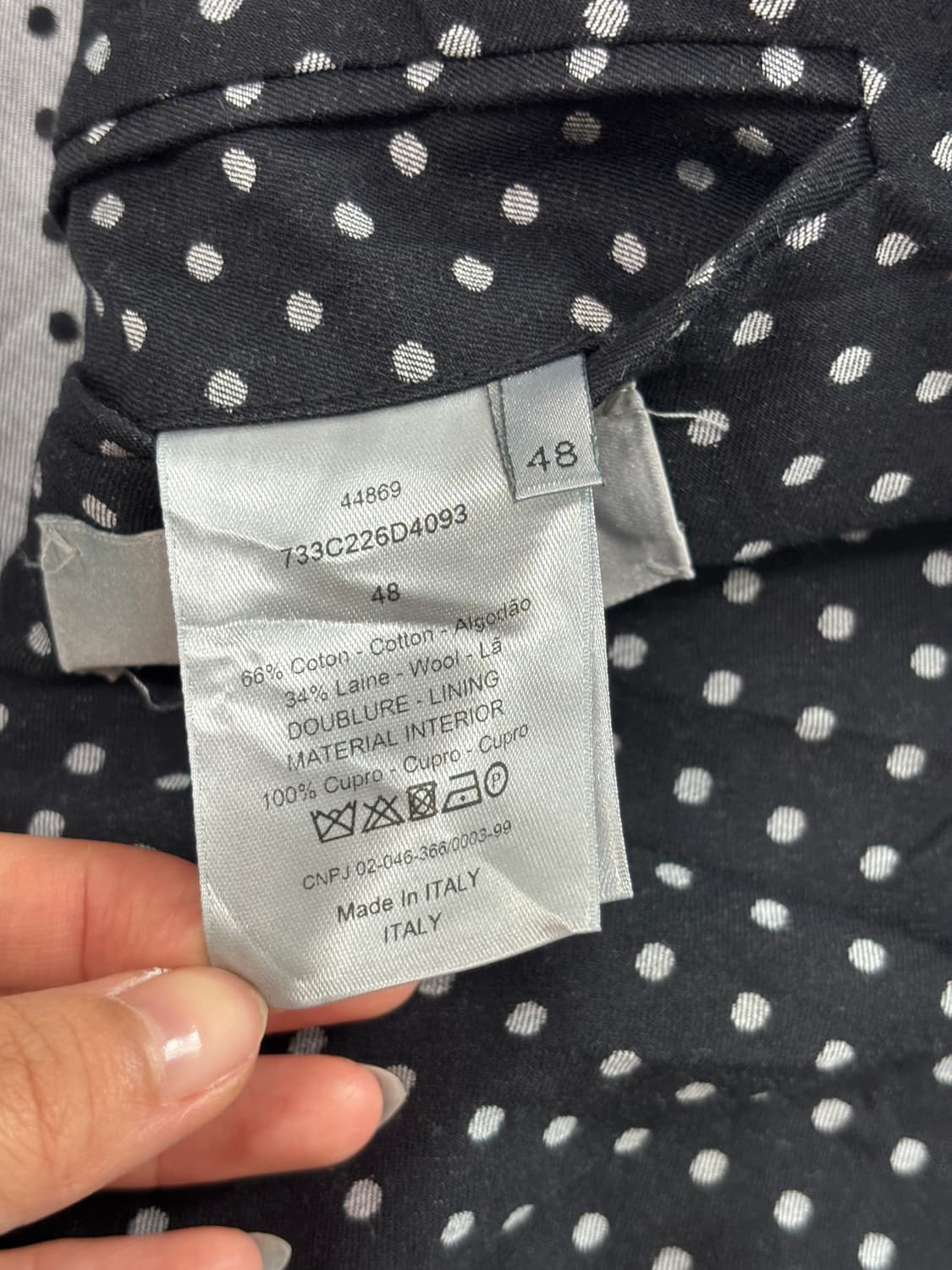 Dior 크리스찬 디올 옴므 17SS 도트 나로 라펠 울 블레이저 상품이미지9