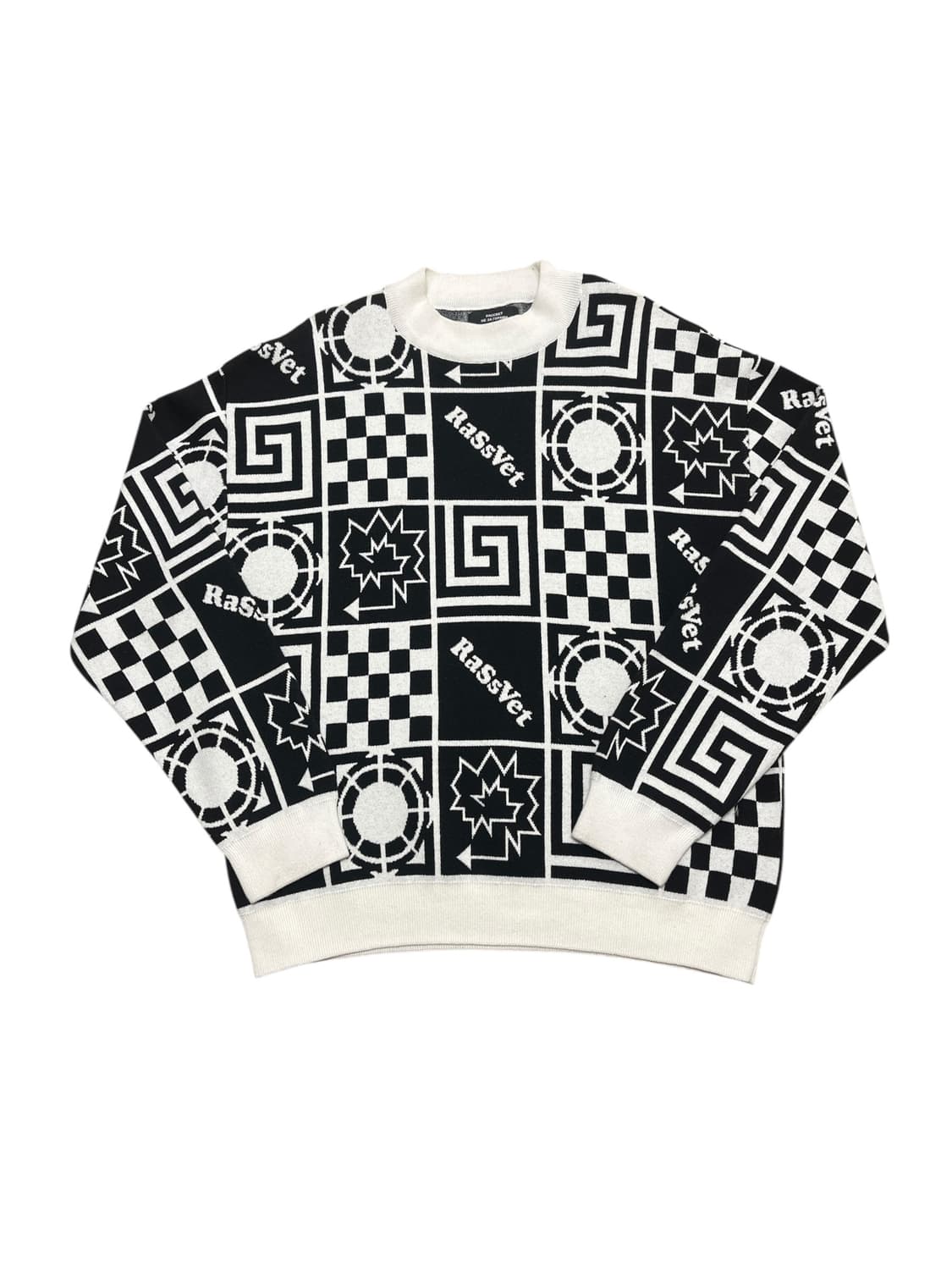 고샤 루브친스키X라스벳 그래픽 체커 니트 스웨터 상품이미지1