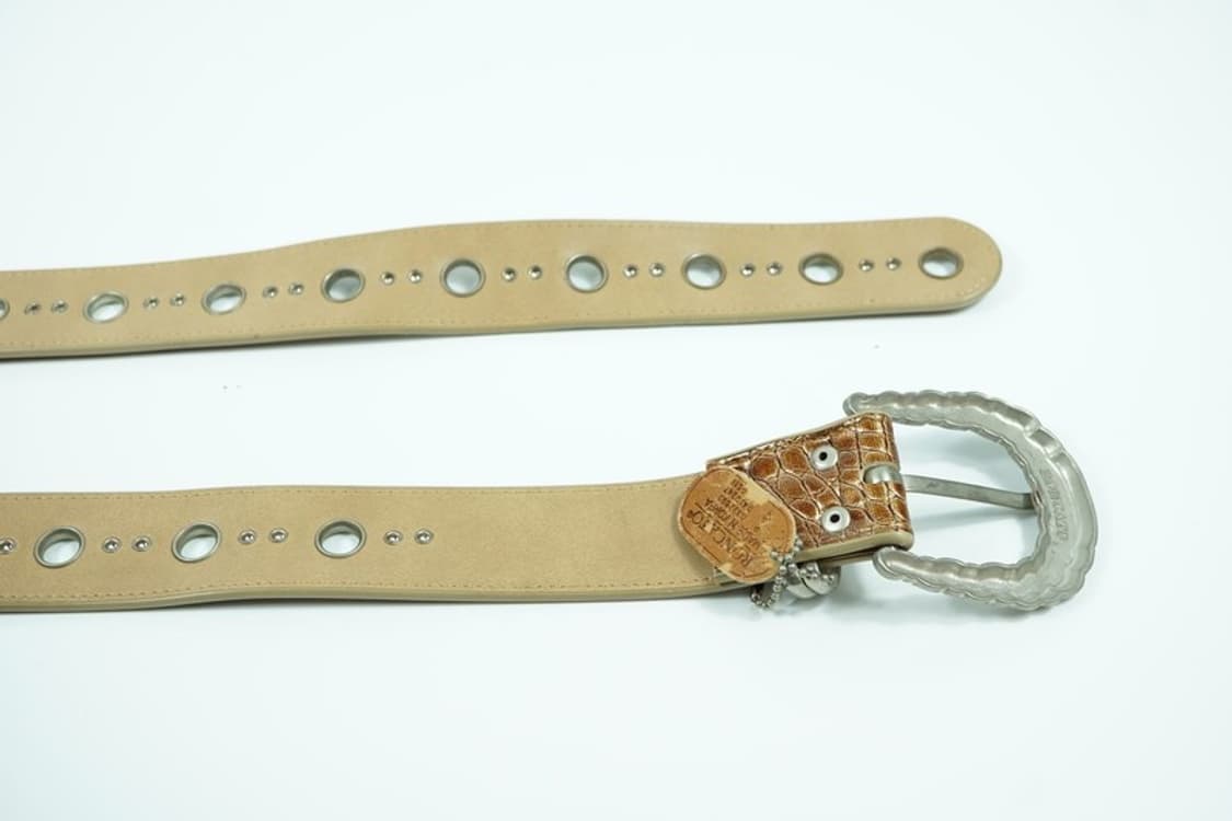Y2K 웨스턴 무드 크로코 아일렛 통가죽 벨트 상품이미지6