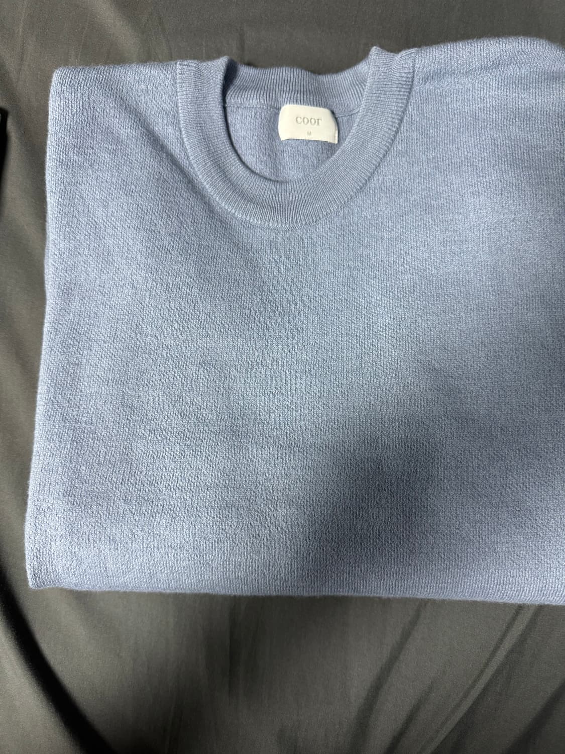 쿠어 탑필 울 라운드 니트 (블루그레이) 상품이미지1