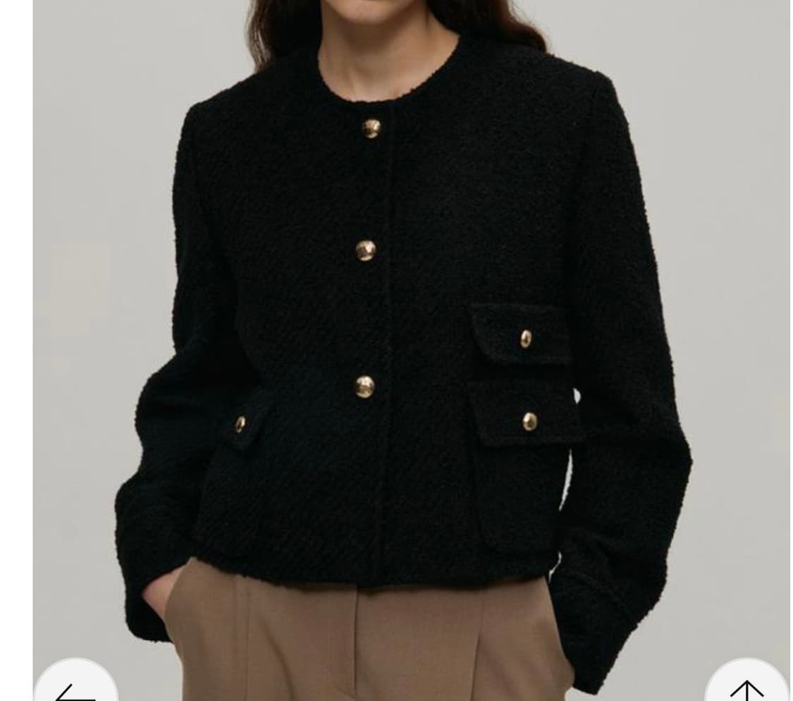 [새상품 택포] 앳코너 카라 탈부착 트위드 자켓 상품이미지3