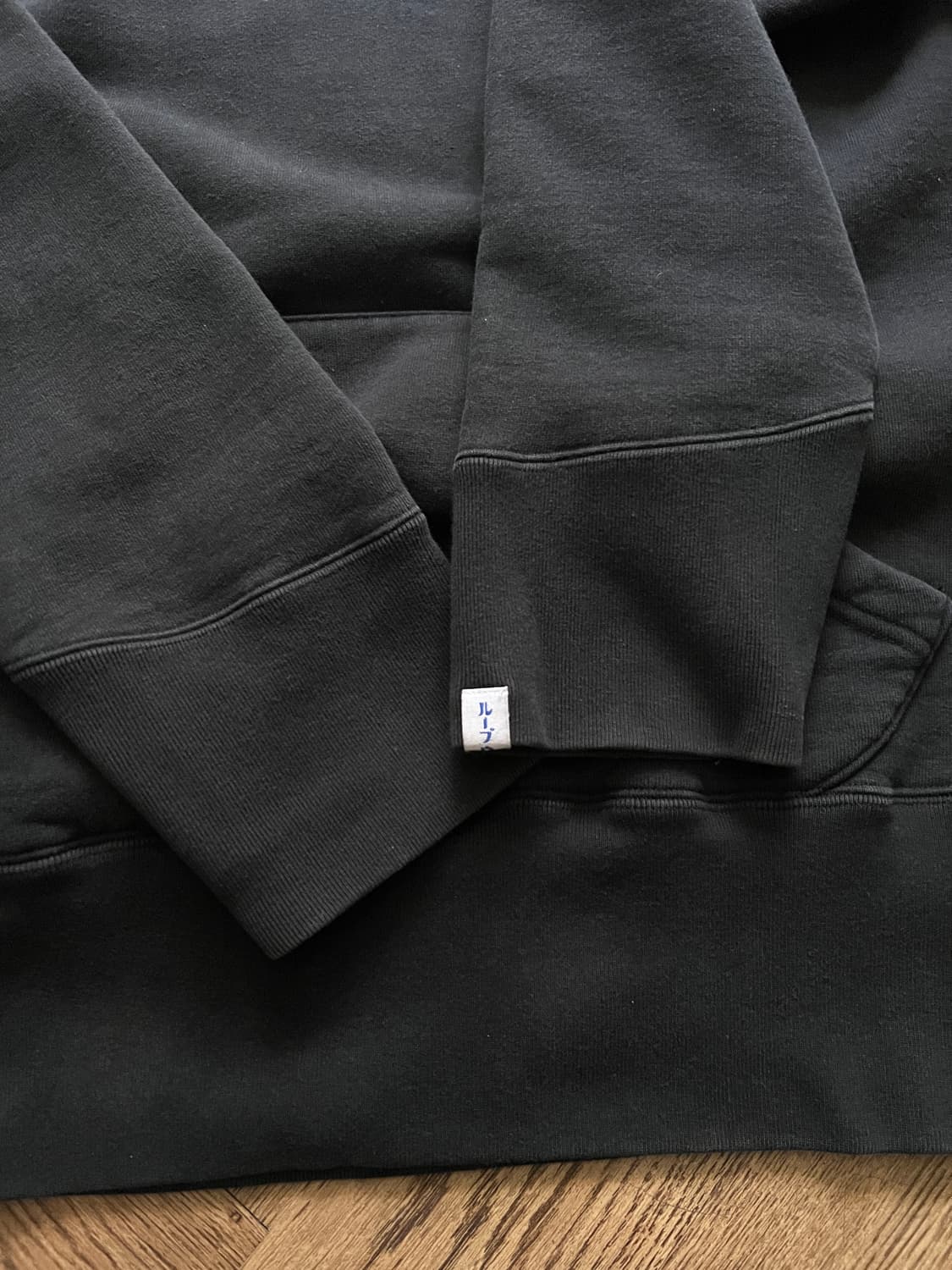 [XL]BEAMS X 루프휠러 재팬메이드 블랙 후드 티셔츠 상품이미지5