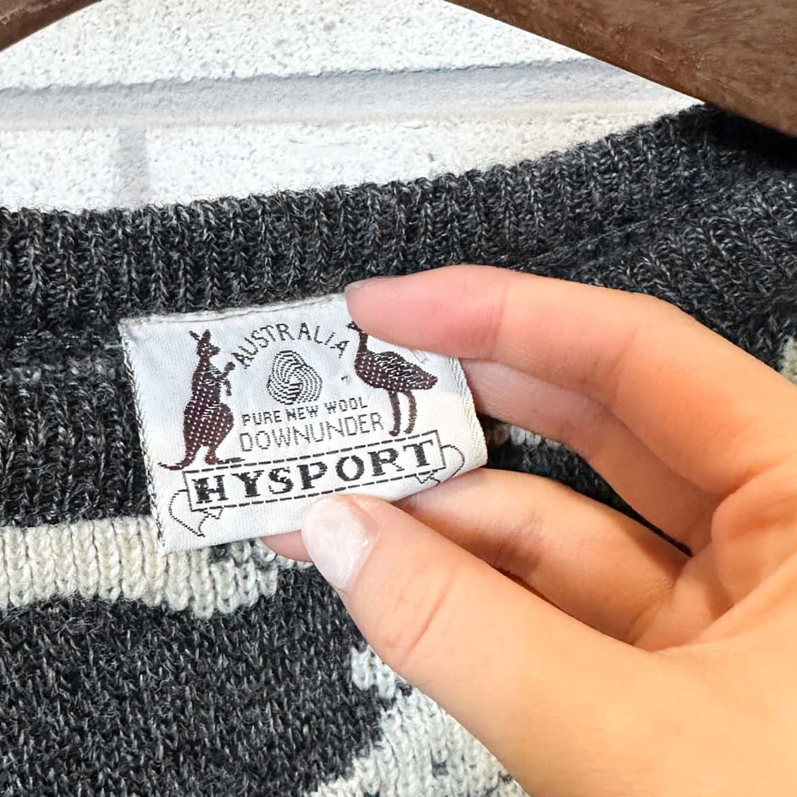 USA VINTAGE 울 니트 코알라 풀오버 패턴 디테일 그레이 상품이미지6