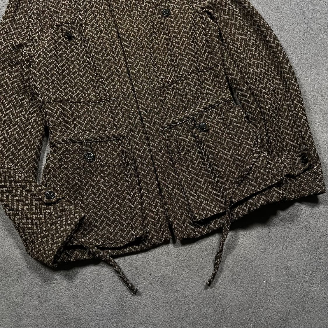 DRIES VAN NOTEN 드리스반노튼 울 레이온 패턴 브라운 자켓 상품이미지3