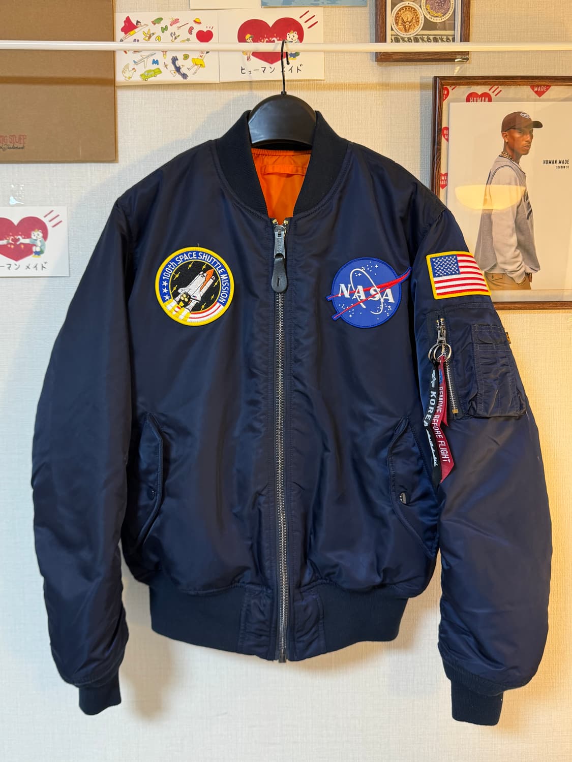 (M)알파인더스트리 NASA 플라이트 MA-1 봄버 항공자켓 네이비 상품이미지1