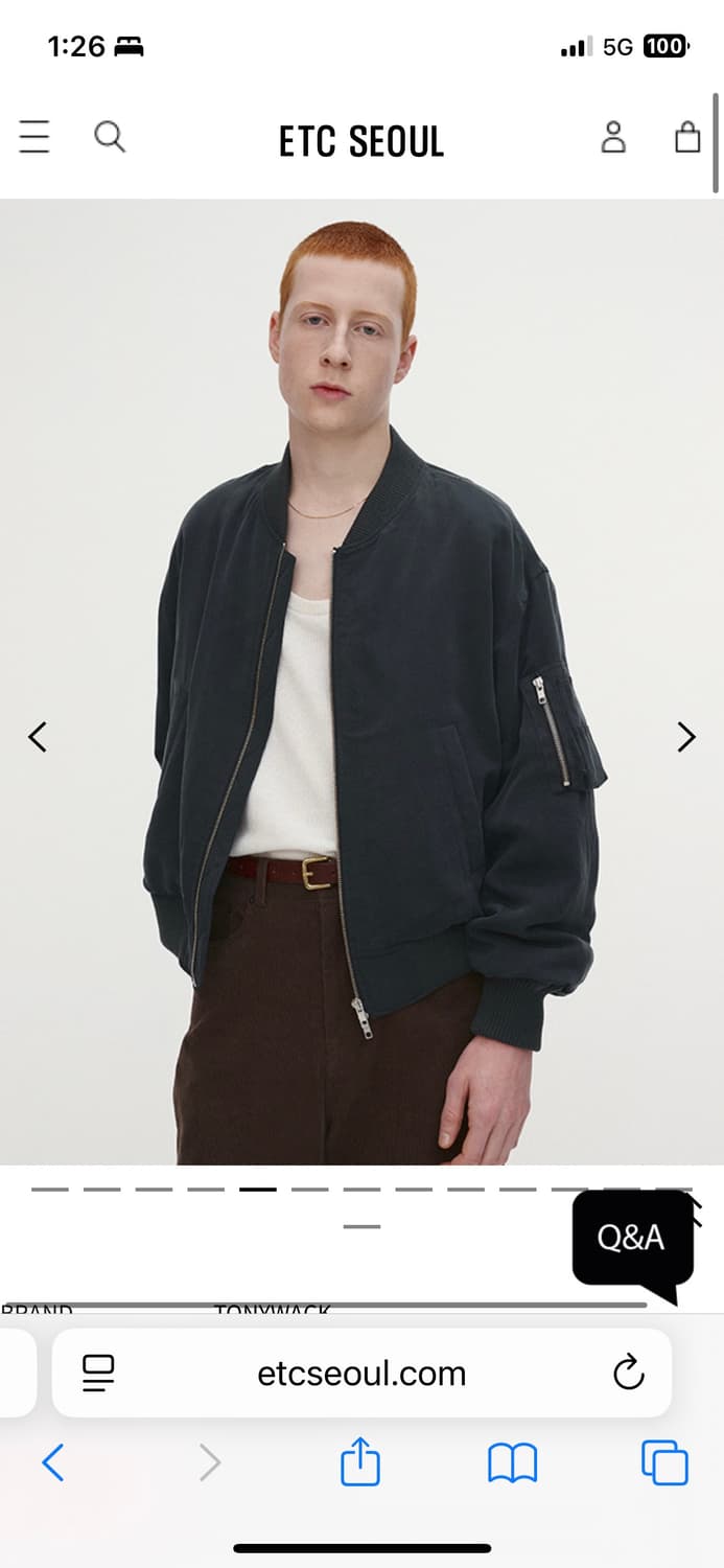 토니웩 레이온 트윌 봄버 자켓 [카본] 상품이미지1