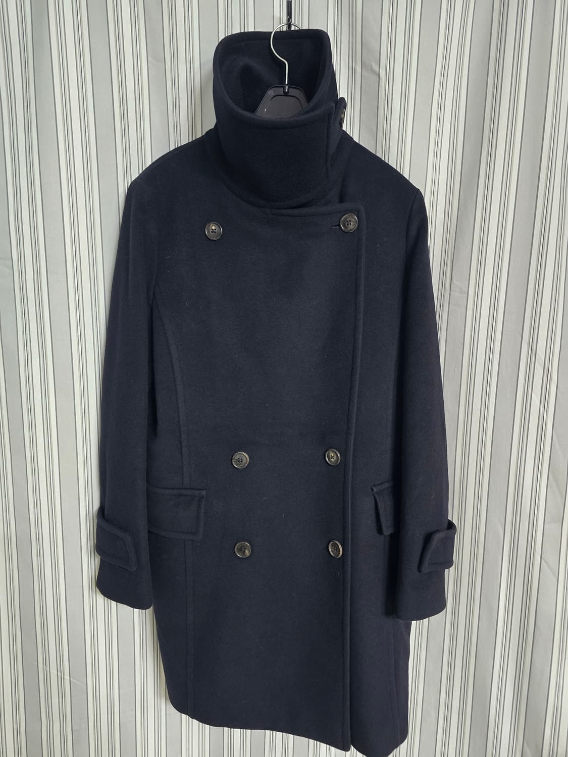 (100) 빈폴 네이비 캐시미어 여성모직 코트 상품이미지1