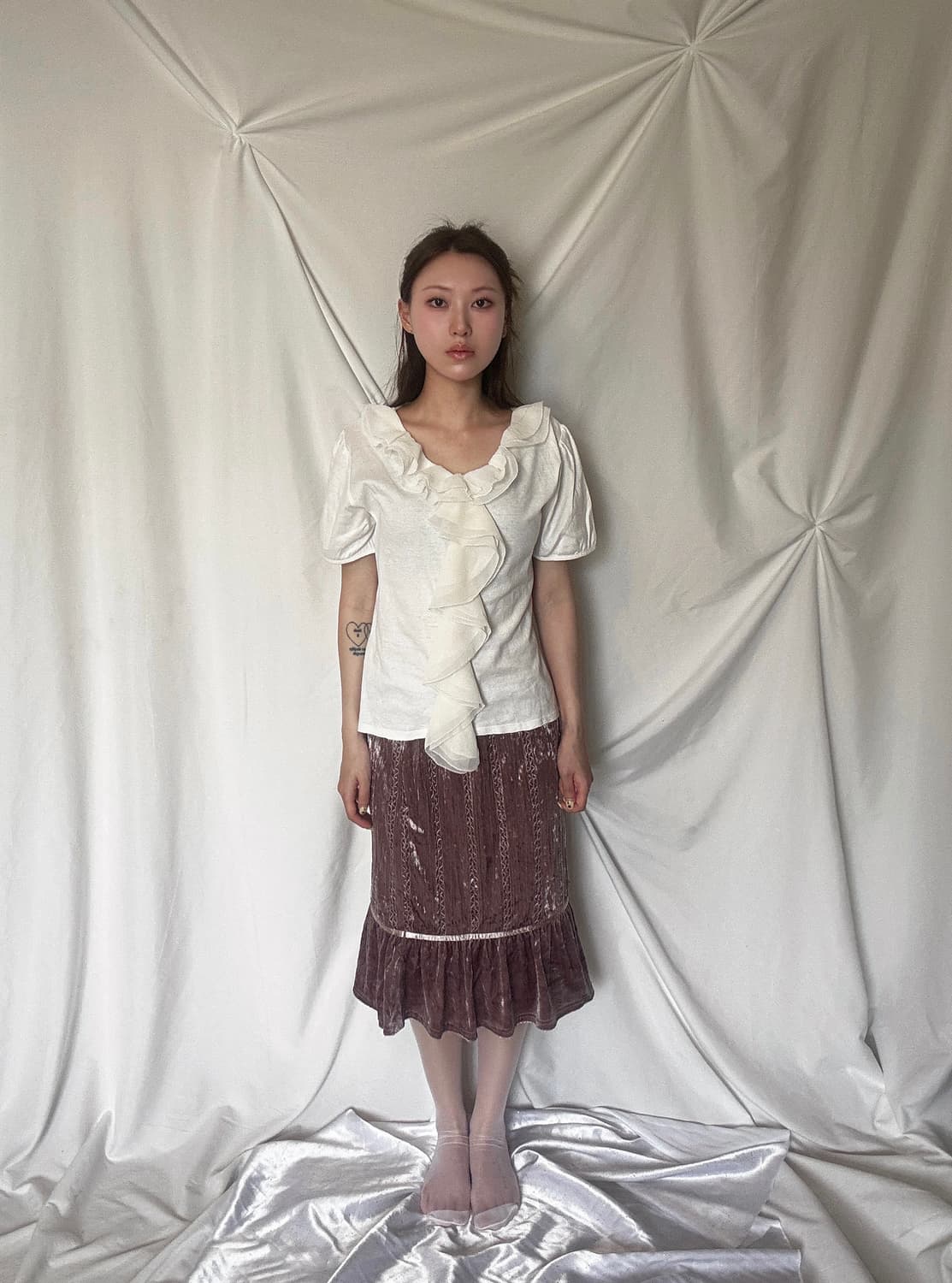 프릴 코튼 탑 상품이미지1