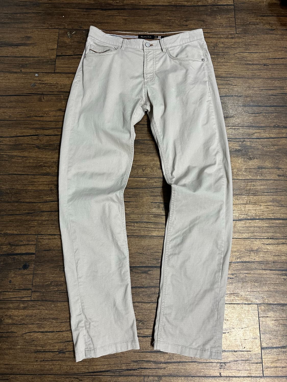마시모두띠(Massimo Dutti) 슬림핏 버즈아이 아이보리 팬츠 30 상품이미지1