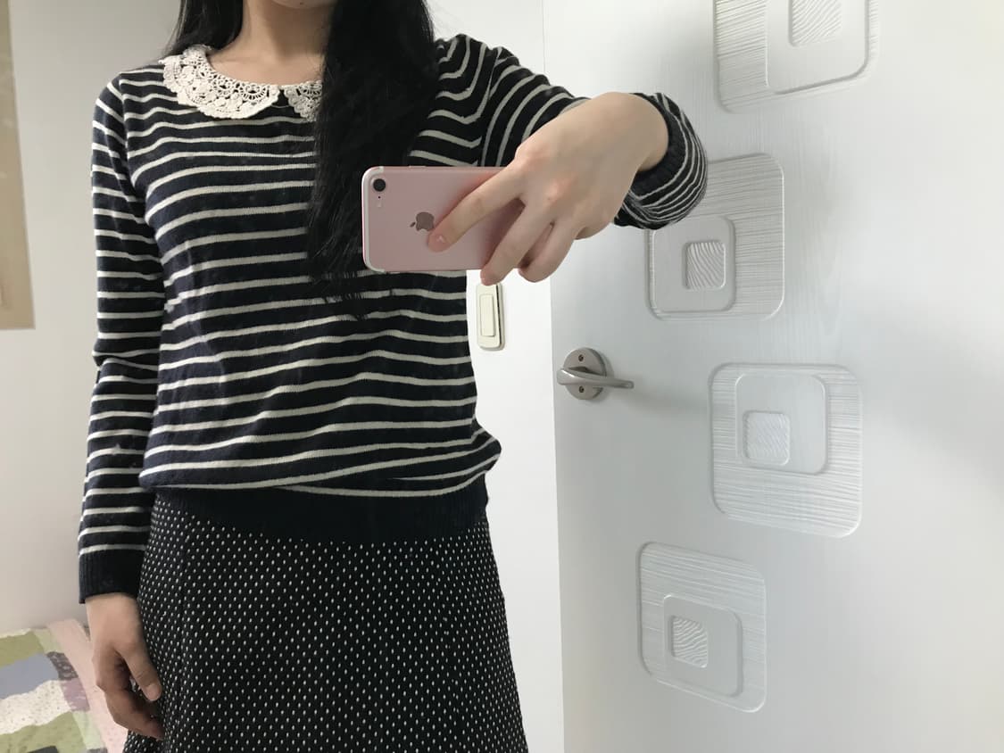 earthmusic stripe lace knit 상품이미지4