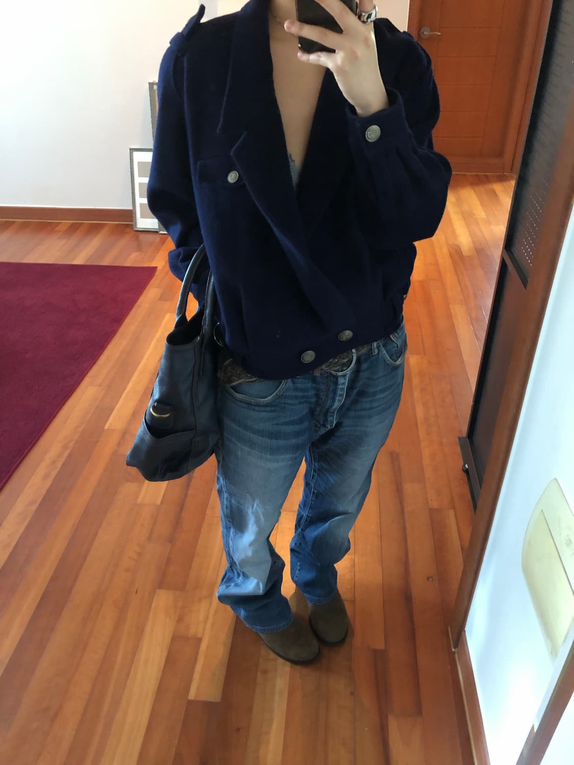 navy wool short jacket 상품이미지2