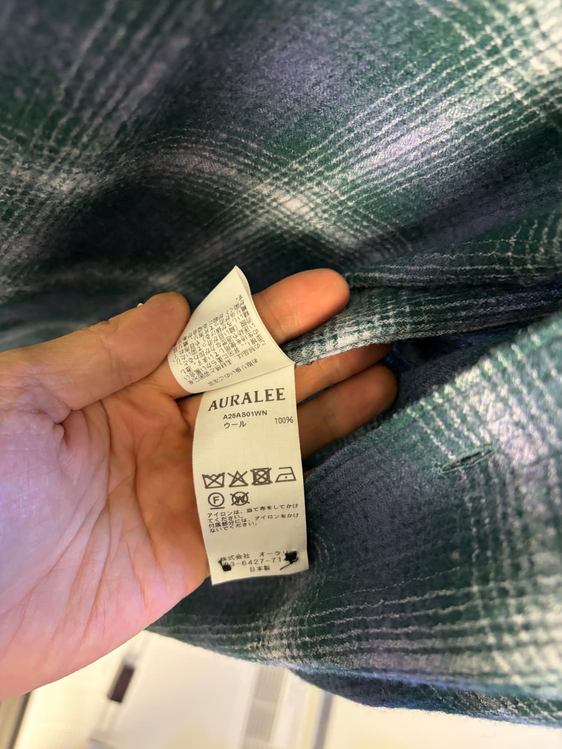 [4] 오라리 AIRY WOOL CHECK SHIRT 상품이미지3