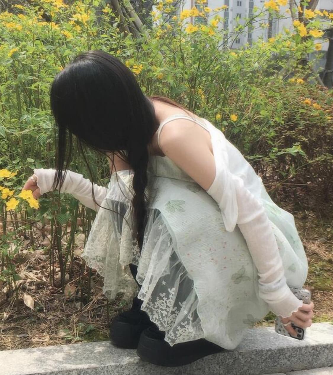 빈블 포레유 버터플라이 플라워 롱원피스 상품이미지4