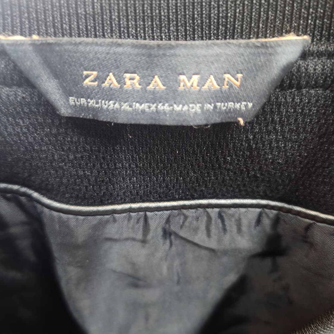 자라 에코 레더 배색 니트 봄버자켓  XL 상품이미지4