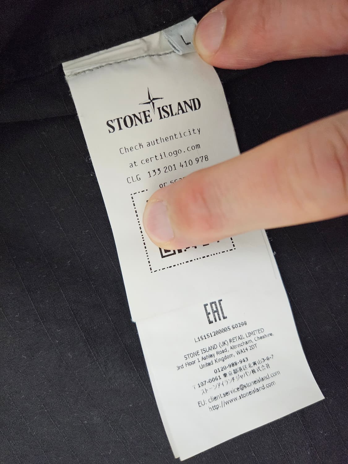 스톤아일랜드 오가닉 코튼 립스탑 오버셔츠 블랙 L 26ss 상품이미지2