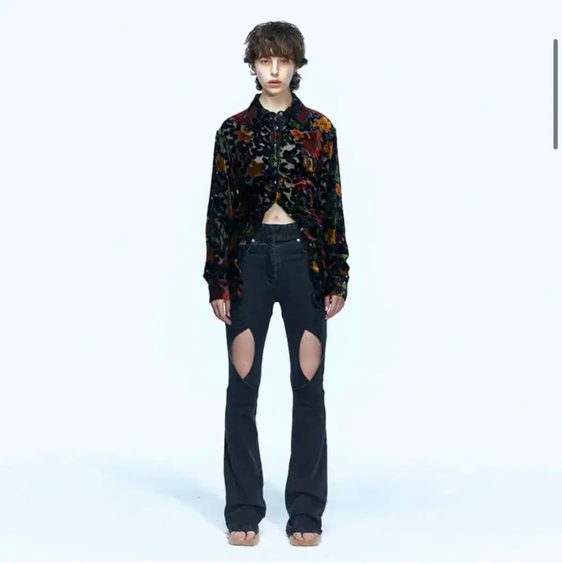 앤더슨벨 cara curve layered denim jean black 상품이미지1