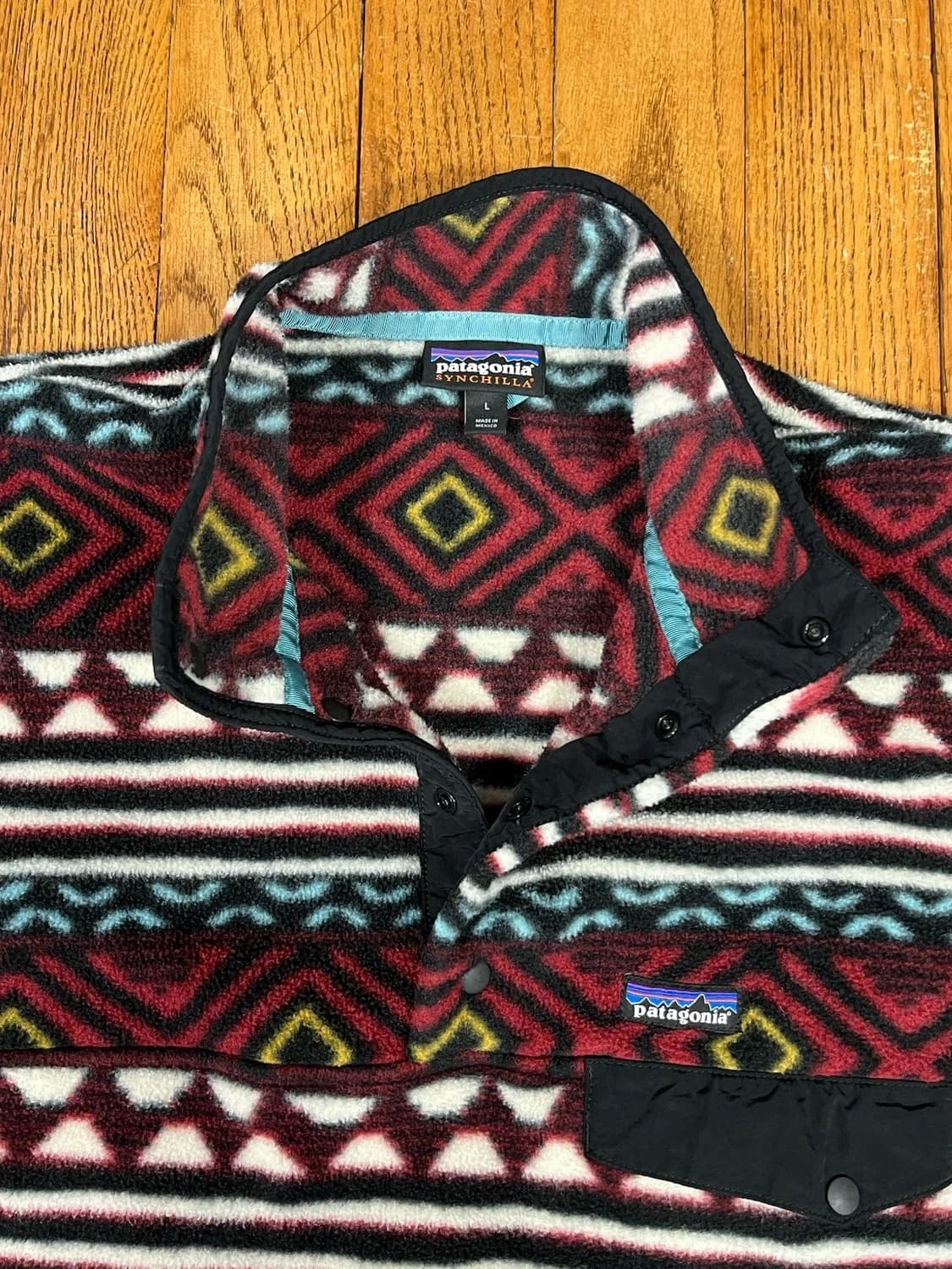 12FW 파타고니아 신칠라 스냅-T 플리스 버건디 멀티 패턴 상품이미지3