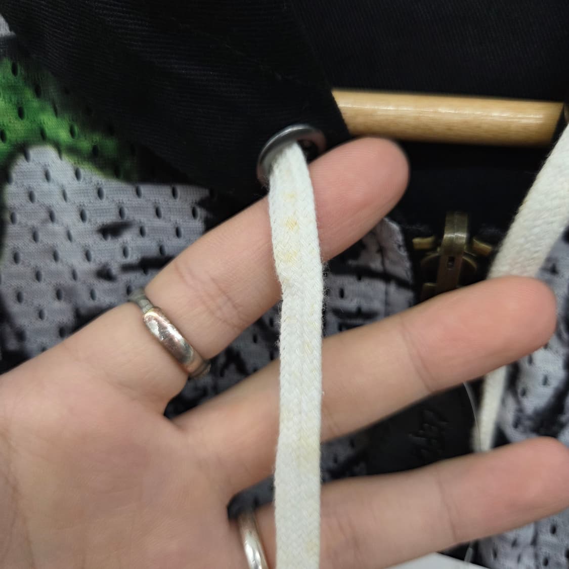 빈티지 힙 프린팅 후드 리버시블 집업 남L 상품이미지7