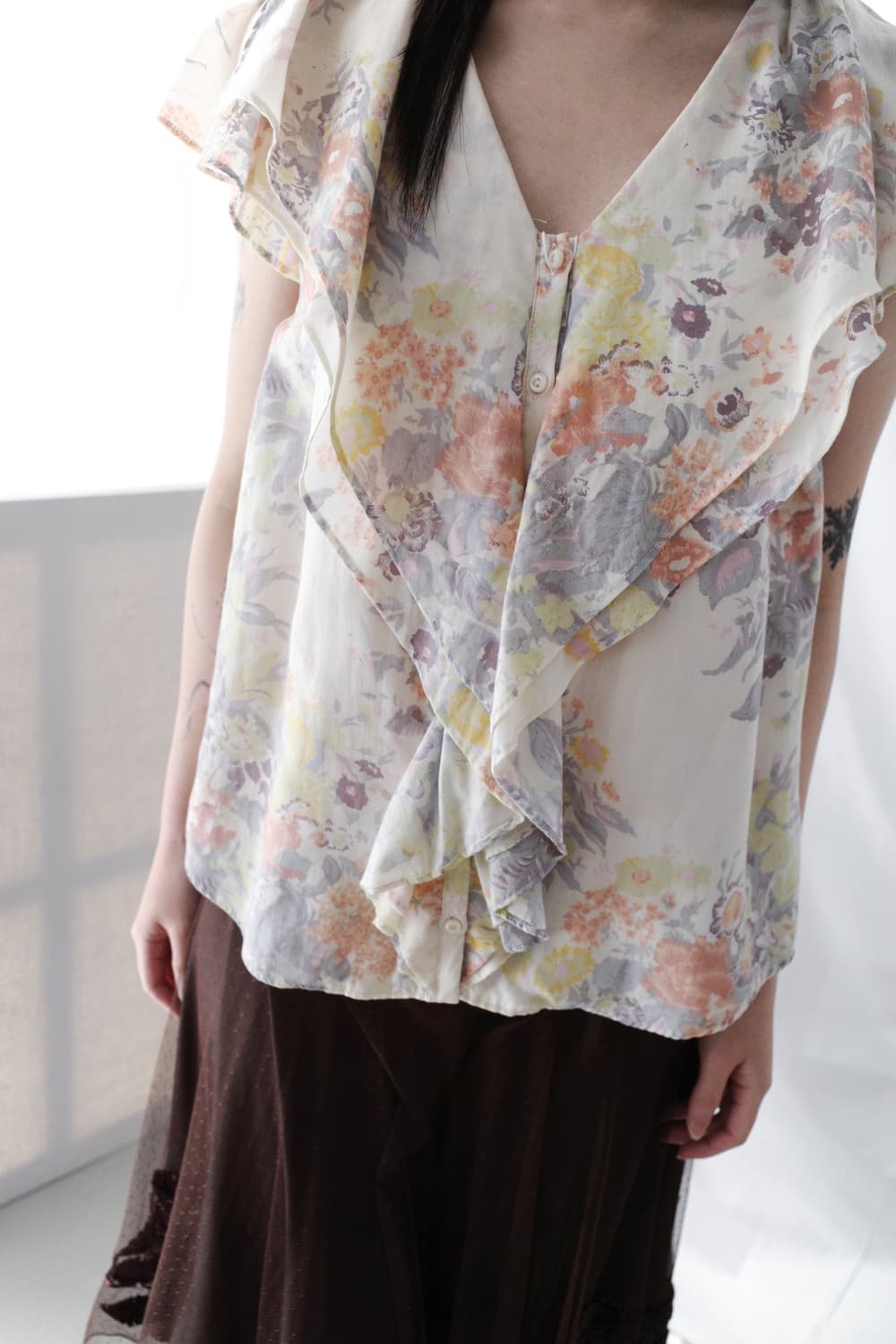 CAROLINA GLASER) flower ruffle blouse  상품이미지6