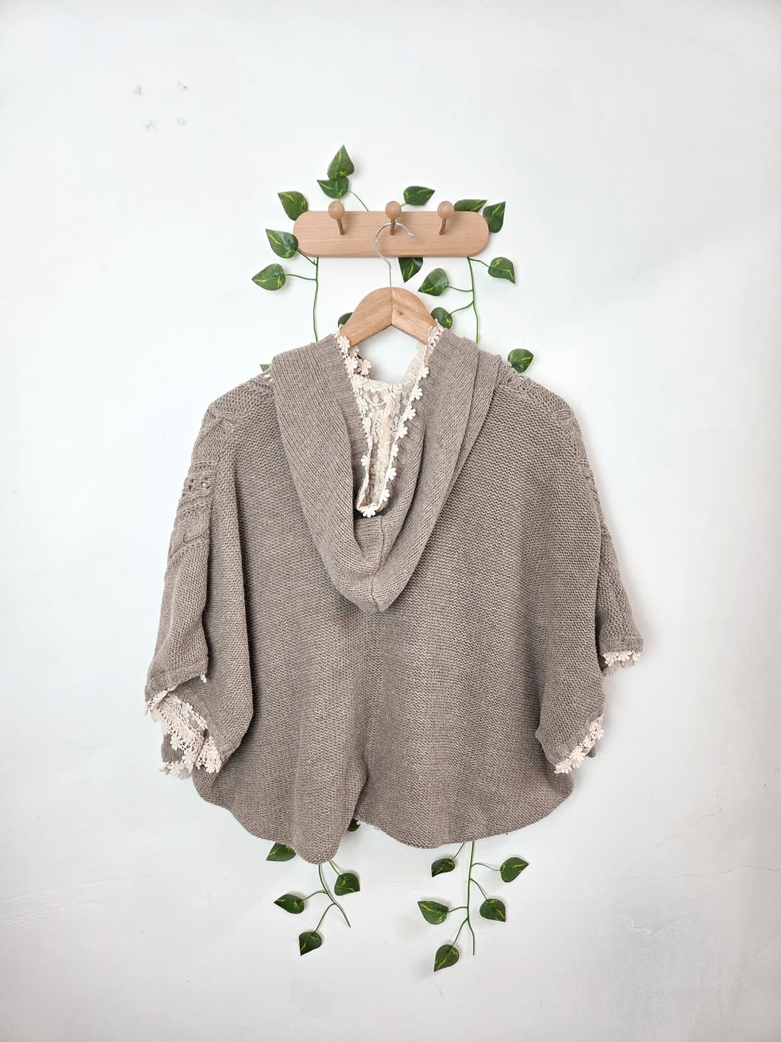 earth music 레이스 리버시블 케이프 가디건 상품이미지4