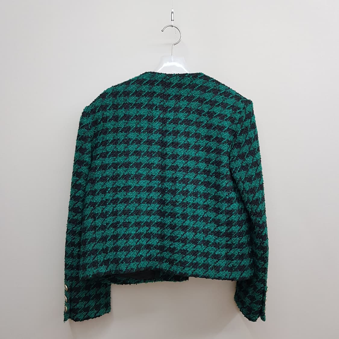 산드로 SANDRO 체크 텍스처 크롭 자켓 38사이즈 상품이미지5