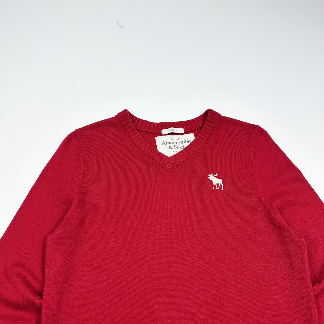 아베크롬비 og y2k 여성 브이넥 니트 레드 여성S 상품이미지2