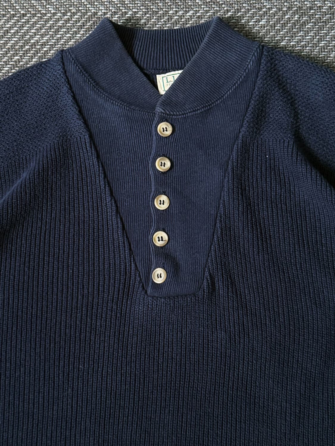 90s USA 엘엘빈 헨리넥 네이비 빈티지 스웨터 (110) 상품이미지2